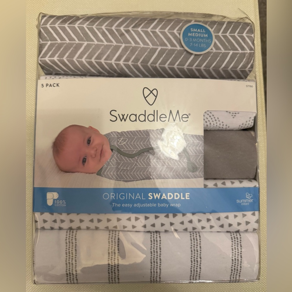 SwaddleMe Gray and White Baby Swaddle Set